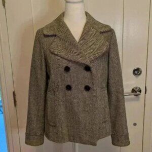 Banana Republic Black/White Tweed Jacket, Size S, Double Breasted